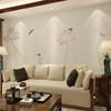 新中式电视背景墙纸壁纸沙发卧室，大型壁画简约荷花墙布古典禅意境