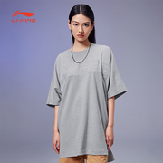 中国李宁短袖夏季款男女同，款宽松休闲半袖，文化衫运动t恤