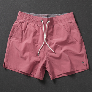 沙滩裤男速干可下水夏季海边游泳温泉裤，宽松纯色运动透气三分短裤
