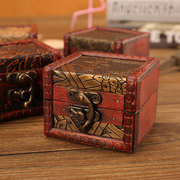 藏宝箱木盒仿古小方盒，欧式复古盒子木制桌上储物首饰收纳盒装饰品