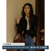 Jicouture“Jane Jacket”金扣小香风外套女法式黑色短款气质上衣