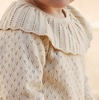 韩国ins女童精梳棉大荷叶，领针织衫薄款婴儿甜美镂空宝宝洋气上衣