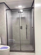 定制不锈钢一字弧扇形隔断干湿分离卫生间浴室洗澡淋浴房钢化玻璃