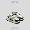justcool男童鞋运动鞋，2024春季高帮白色板鞋，休闲女童儿童单鞋