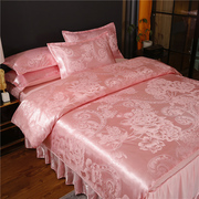 粉色四件套网红款欧式宫廷风，提花家用双ins人，2米x23被套2米床裙款