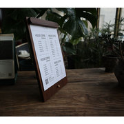 黑胡桃木立式菜单夹展示牌桌面立牌咖啡西餐厅吧台广告海报展示架