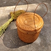 广西竹编工艺品编织茶叶篮收纳包装篮带盖竹篮鸡蛋篮复古仿古竹篮