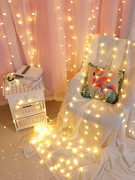 led小灯泡圆形创意星星，灯串家用房间卧室，氛围灯条暖光彩色灯带