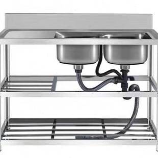 304不锈钢水槽单槽双槽，加厚一体台面，洗菜盆洗碗盘加粗支架