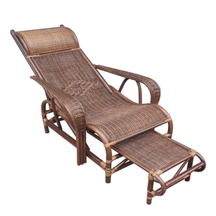 真藤椅折叠躺椅 藤摇椅 老人睡椅 休闲 室外 进口印尼植物藤