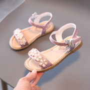 女童公主鞋2023年春秋季甜美儿童，罗马凉鞋小女孩软底平底凉鞋