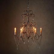 美式铁艺复古水晶吊灯意大利设计师别墅样板间客厅卧室公主吊灯