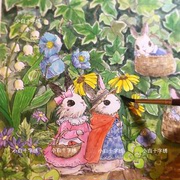 可爱兔子 十字绣  动物 客厅卧室挂画 精准印花