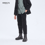 rbigx瑞比克童装冬季优雅百搭设计感潮流儿童，黑色银丝绒感长裤