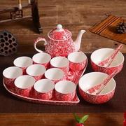 婚庆用品结婚礼物碗筷套装中式喜碗新人喜改口敬茶杯茶具婚礼对碗