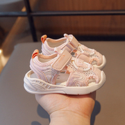 女宝宝凉鞋夏季包头0一1-3岁男童机能鞋软底婴儿鞋宝宝学步鞋防滑