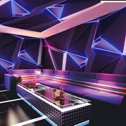 3D网红个性酒吧KTV壁纸炫酷科技感仿光壁画清吧酒馆包厢装修墙纸