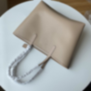 欧美外贸纯色牛皮两面购物袋原单女款托特大包手提单肩电脑文件包