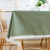 美式乡村田园绿色小格子桌布餐桌布艺茶几盖台布书桌棉麻长正方形