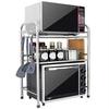 厨房置物架微波炉架子双层不锈钢烤箱架单层调味架收纳架厨房用品