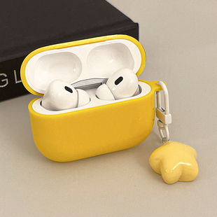 果冻黄适用苹果AIRPODSPRO2二代蓝牙3代IPHONE无线耳机壳第二第三代保护套三代耳机盒小众可爱高级感软壳