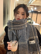 围巾女秋冬季2022学生韩版百搭时尚，披肩外搭加厚保暖女士围脖