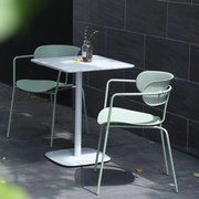 咖啡桌子椅子组合网红ins甜品奶茶店外摆桌椅户外水磨石厅铁