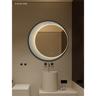 圆形镜子卫生间壁挂式厕所洗手间洗漱台镜子带灯浴室圆镜智能镜