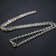 s925银饰品作旧复古男士项链，男太角链泰银，个性时尚银链长款银链