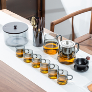 玻璃茶具套装家用功夫茶杯客厅办公室耐高温泡茶壶过滤花茶壶整套