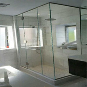 深圳定制卫生间玻璃隔断干湿分离无框普超白钢化玻璃，淋浴房包安装(包安装)