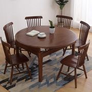 北欧实木餐桌椅组合现代简约饭桌家用小户型伸缩折叠餐桌可变圆桌