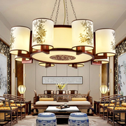 中式羊皮茶楼酒店包厢灯具古典中国风，餐厅吊灯仿古实木客厅中式灯