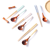 多彩小木勺日式勺筷套装长柄木质筷勺子实木餐具汤匙饭勺筷子