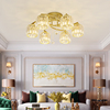 美式简约水晶吸顶灯创意，现代卧室灯具金色，餐厅2024轻奢客厅灯