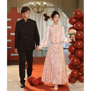 新中式订婚马面裙套装平时可穿婚服敬酒服2024衣服新娘礼服裙