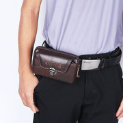 牛皮腰包男5.5寸手机包套真皮，男包横款竖款穿腰带包皮带(包皮带)挂包钱包