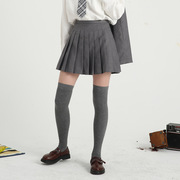 Q5154秋季日系JK制服纯色百褶短裙A字高腰裙显瘦女学生半身裙
