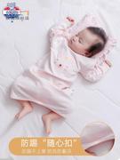 类a新生儿睡袋婴儿夏季薄长款睡袍0-3岁宝宝纯棉，长袖睡裙柔软透气
