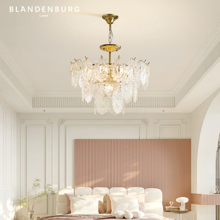 法式水晶吊灯现代简约轻奢风房间灯珍珠艺术蕾丝造型时尚卧室灯具
