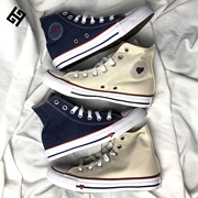 CONVERSE匡威 情人节限定爱心牛仔蓝 米色高帮帆布休闲鞋 163304c