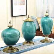 新古典欧式陶瓷摆件客厅家居工艺品软装饰品陶瓷台面花瓶花艺套装