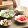 景德镇日式小碗汤碗花瓣盘白色，日式古风手工，碗个性创意饭碗沙拉碗