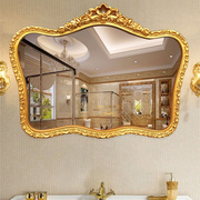 浴室镜子复古做旧美式欧式浴室柜镜子壁挂，卫生间洗漱台镜子