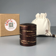 日本木制樱皮手工小茶罐手饰盒木礼盒旅行迷你小号便携香粉罐