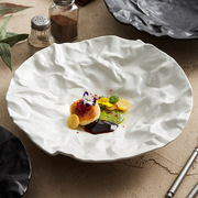 会议室接待果盘创意深菜盘子高级感日式餐具西餐沙拉盘陶瓷摆