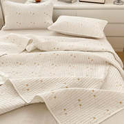 水洗棉纯棉床单单件全棉夹棉被单人榻榻米床盖三件套加厚床褥垫子