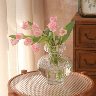 花瓶摆件客厅插花高级感水培富贵竹玻璃花盆