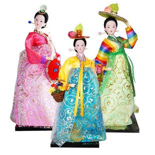 韩国朝鲜娃娃人偶人形绢人，娃娃料理酒店，婚庆工艺装饰品摆件民俗