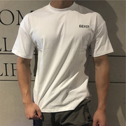 夏季运动宽松大码莫代尔短袖男训练跑步肌肉简约休闲健身短袖T恤